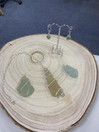 Sea glass and wire wrapping 
